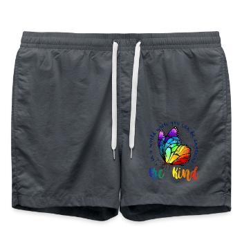 Dans un monde où l’on peut être n’importe quoi, être gentil LGBTQ - Short de bain - charbon - Devant - AI Model Male 185 light (185cm)