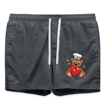 Teddy Bear Cook Cooks Cook - Swim Trunks - anthracite - Front - AI Model Male 185 light (185cm)