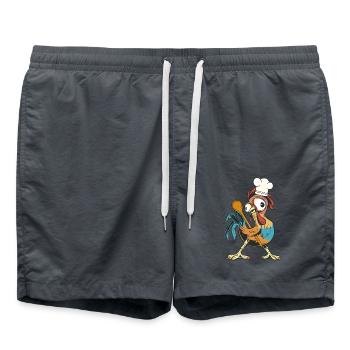 Huhn Hahn Koch Köche Köchin Kochkunst Hobbykoch - Badeshorts - Anthrazit - Vorne - AI Model Male 185 light (185cm)