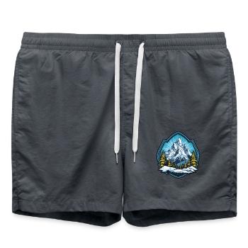 Montagnes Montagnes Paysage - Short de bain - charbon - Devant - AI Model Male 185 light (185cm)