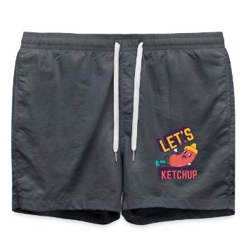 Funny food pun - Swim Trunks - anthracite - Front - AI Model Male 185 light (185cm)