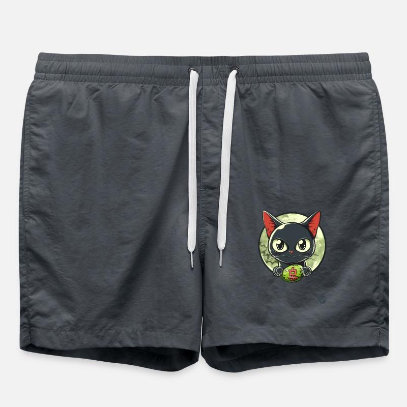 Chat gris japonais - Short de bain - charbon
