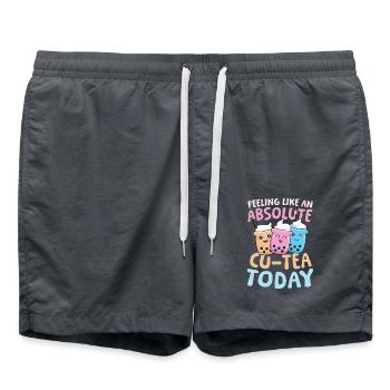 Feeling like an absolute cu-tea Bubble Tea - Badeshorts - Anthrazit - Vorne - AI Model Male 185 light (185cm)