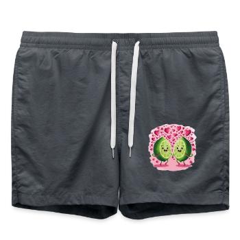 Niedliche Zitrone Früchte mit Liebe - Badeshorts - Anthrazit - Vorne - AI Model Male 185 light (185cm)