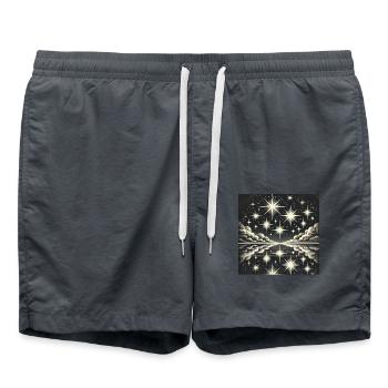 Ciel nocturne scintillant étoiles filantes étoiles - Short de bain - charbon - Devant - AI Model Male 185 light (185cm)