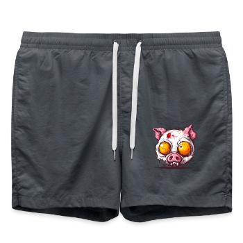 Oeuf au plat Zombie Cochon - Short de bain - charbon - Devant - AI Model Male 185 light (185cm)