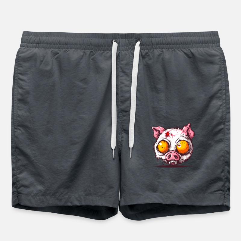 Fried Egg Zombie Pig - Swim Trunks - anthracite