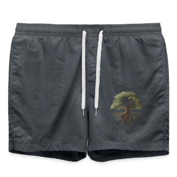 Baum des Lebens für Naturliebhaber Naturfreunde - Badeshorts - Anthrazit - Vorne - AI Model Male 185 light (185cm)