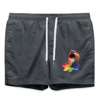 Color Splash für Männer und Frauen - Badeshorts - Anthrazit - Vorne - AI Model Male 185 light (185cm)