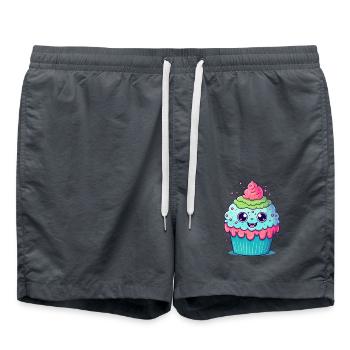 Überdosis Niedlichkeit - Süßestes Cupcake - Badeshorts - Anthrazit - Vorne - AI Model Male 185 light (185cm)