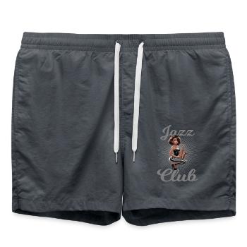 Jazz Club Saxophonspielerin Saxophonistin - Badeshorts - Anthrazit - Vorne - AI Model Male 185 light (185cm)