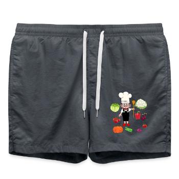 Koch Köchin Köche Gemüse Gastgeber Vegetarisch - Badeshorts - Anthrazit - Vorne - AI Model Male 185 light (185cm)