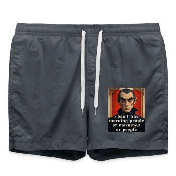 Funny vampire with saying for Halloween - Swim Trunks - anthracite - Front - AI Model Male 185 light (185cm)