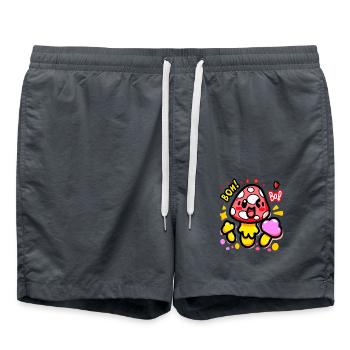 Lustige bunte Kawaii-Pilze - Badeshorts - Anthrazit - Vorne - AI Model Male 185 light (185cm)