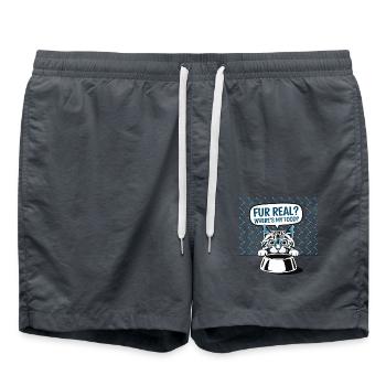 Fur Real Where's My Food Katze für - Badeshorts - Anthrazit - Vorne - AI Model Male 185 light (185cm)