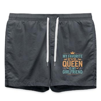 My Favorite Evil Queen Is My Girlfriend - Badeshorts - Anthrazit - Vorne - AI Model Male 185 light (185cm)