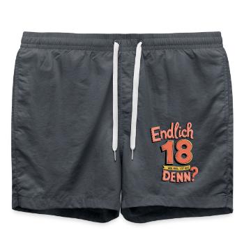 Endlich 18, Wie geil ist das denn? - Badeshorts - Anthrazit - Vorne - AI Model Male 185 light (185cm)