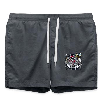 Coffee and music lover design with bee - Swim Trunks - anthracite - Front - AI Model Male 185 light (185cm)