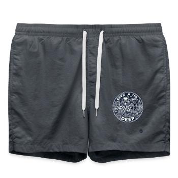 Deep Sea Design « Plongez dans les profondeurs » sous l’eau - Short de bain - charbon - Devant - AI Model Male 185 light (185cm)