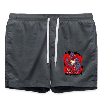 Fantasy Horror Creature - Death Lagoon - Badeshorts - Anthrazit - Vorne - AI Model Male 185 light (185cm)