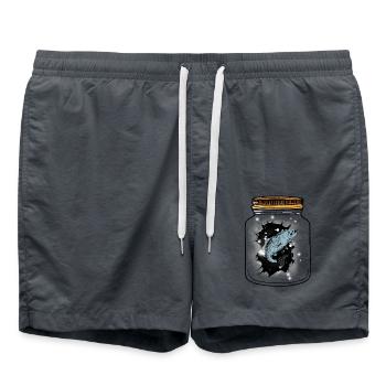 Fish Fish Angler Fishing - Swim Trunks - anthracite - Front - AI Model Male 185 light (185cm)