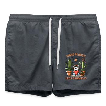 More Plants Less Problems - Swim Trunks - anthracite - Front - AI Model Male 185 light (185cm)