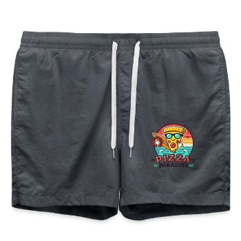A slice of pizza paradise for surfers - Swim Trunks - anthracite - Front - AI Model Male 185 light (185cm)
