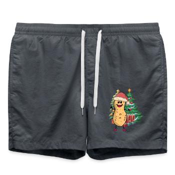 Peanut Christmas Tree Christmas Child Kids Nut - Swim Trunks - anthracite - Front - AI Model Male 185 light (185cm)