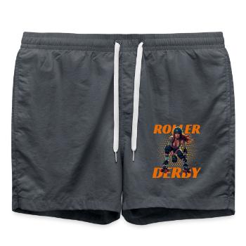 Rollschuhfahren für einen Rollschuhfahrerin - Badeshorts - Anthrazit - Vorne - AI Model Male 185 light (185cm)