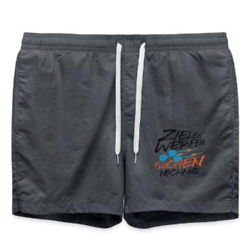 Dart Humor lustiger Spruch - Badeshorts - Anthrazit - Vorne - AI Model Male 185 light (185cm)