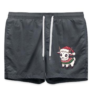 Mountain Goat Christmas Comic - Swim Trunks - anthracite - Front - AI Model Male 185 light (185cm)
