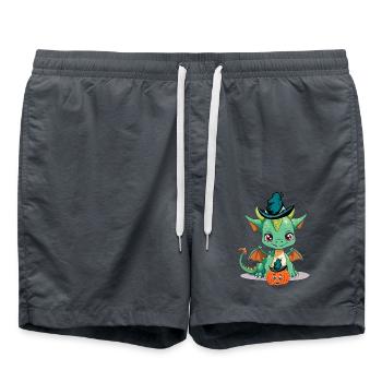 Halloween Dragon Dragon Fairy Tale Child Kids Baby - Swim Trunks - anthracite - Front - AI Model Male 185 light (185cm)