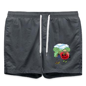 Tomate Gärtner Garten Schnecke Hobbygärtner Kind - Badeshorts - Anthrazit - Vorne - AI Model Male 185 light (185cm)