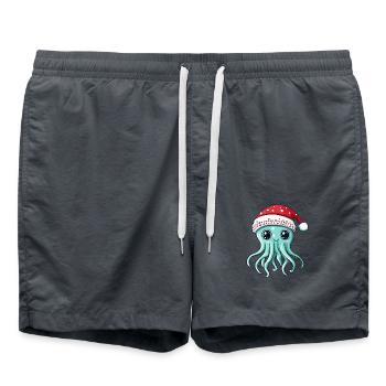 Bande dessinée de Noël méduse - Short de bain - charbon - Devant - AI Model Male 185 light (185cm)