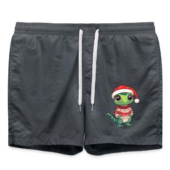 Bande dessinée de Noël Lézard - Short de bain - charbon - Devant - AI Model Male 185 light (185cm)