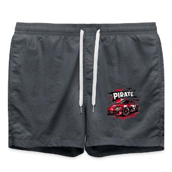Chibi JDM Pirate Street Racer Car - Swim Trunks - anthracite - Front - AI Model Male 185 light (185cm)