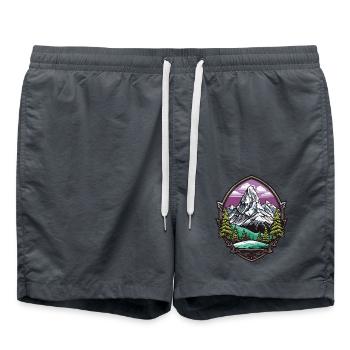 Berge Mountains - Badeshorts - Anthrazit - Vorne - AI Model Male 185 light (185cm)