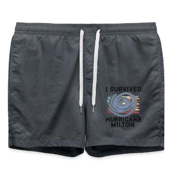 J’ai survécu à l’ouragan Milton - Short de bain - charbon - Devant - AI Model Male 185 light (185cm)