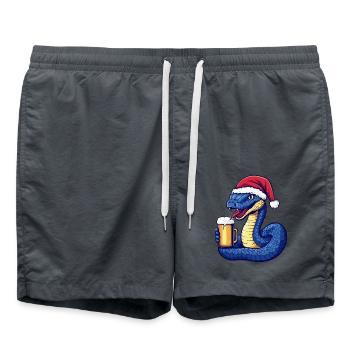 Snake Cobra Bière Noël - Short de bain - charbon - Devant - AI Model Male 185 light (185cm)