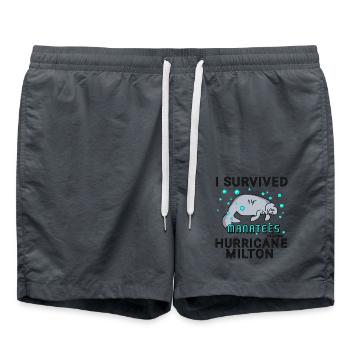 J’ai survécu à l’ouragan Milton Manatee - Short de bain - charbon - Devant - AI Model Male 185 light (185cm)