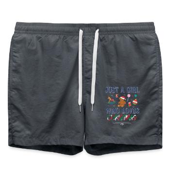Just a Girl Who Loves Christmas – Christmas Design - Swim Trunks - anthracite - Front - AI Model Male 185 light (185cm)