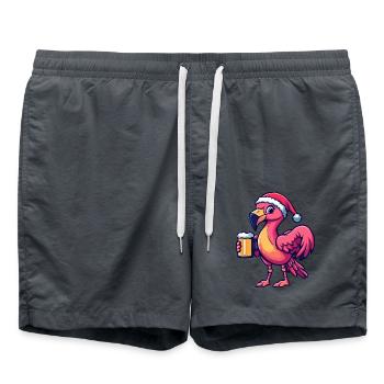 Flamingo Bière Noël Noël - Short de bain - charbon - Devant - AI Model Male 185 light (185cm)