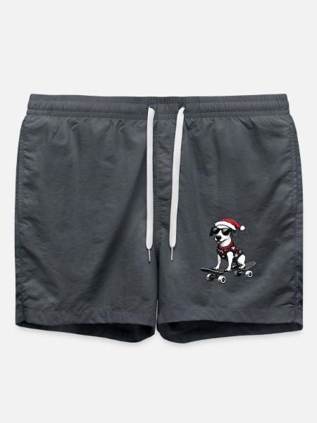 Whippet Dog Christmas Skateboard - Swim Trunks - anthracite