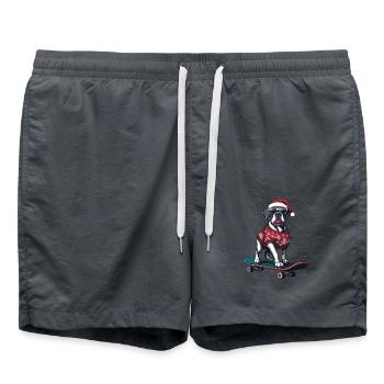 Great Dane Dog Christmas Skateboard - Swim Trunks - anthracite - Front - AI Model Male 185 light (185cm)