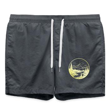 Berge Gold - Badeshorts - Anthrazit - Vorne - AI Model Male 185 light (185cm)