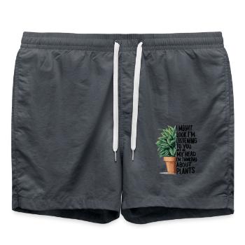 Kopf bei den Pflanzen, Herz im Garten - Badeshorts - Anthrazit - Vorne - AI Model Male 185 light (185cm)