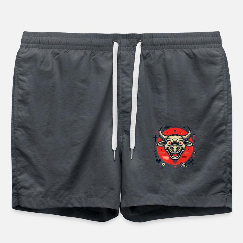 Die verrückte Kuh – Stier - Badeshorts - Anthrazit