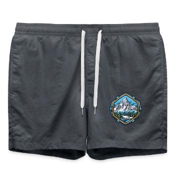 Berge Mountains - Badeshorts - Anthrazit - Vorne - AI Model Male 185 light (185cm)