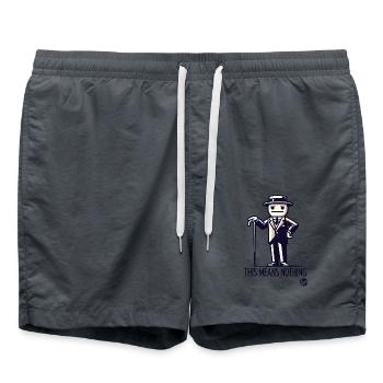 Retro Vintage Cartoon-Mann: Das bedeutet nichts - Badeshorts - Anthrazit - Vorne - AI Model Male 185 light (185cm)