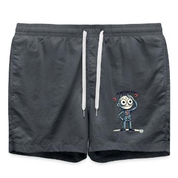 Cartoon Man: I'm Not Even Real - Swim Trunks - anthracite - Front - AI Model Male 185 light (185cm)